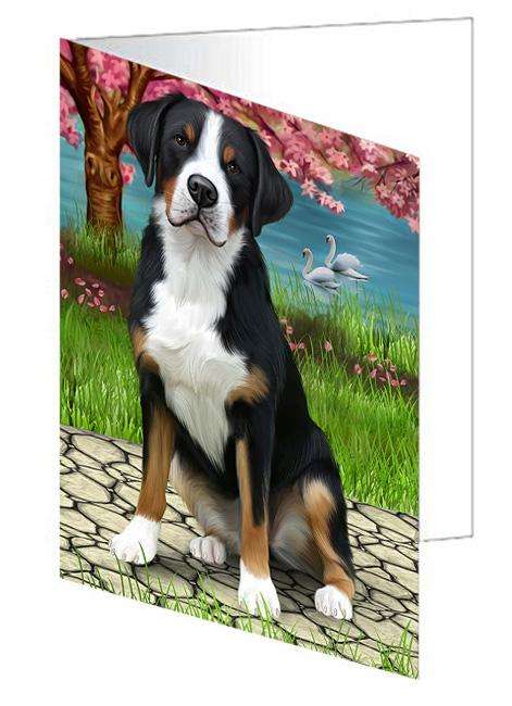 Greater Swiss Mountain Dog Handmade Artwork Assorted Pets Greeting Cards and Note Cards with Envelopes for All Occasions and Holiday Seasons GCD62279