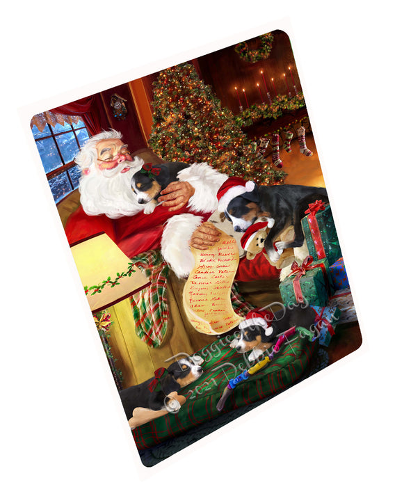 Santa Sleeping with Greater Swiss Mountain Dogs Cutting Board - Easy Grip Non-Slip Dishwasher Safe Chopping Board Vegetables C79153