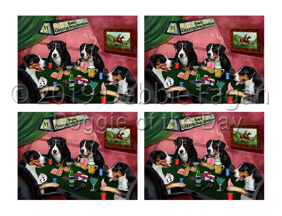 Home of  Greater Swiss Mountain Dogs Playing Poker Placemat