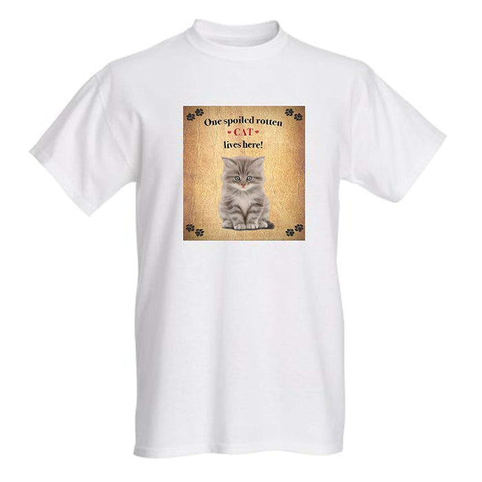 Grey Kitty Spoiled Rotten Cat T-Shirt