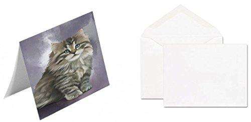 Grey Persian Cat Handmade Artwork Assorted Pets Greeting Cards and Note Cards with Envelopes for All Occasions and Holiday Seasons