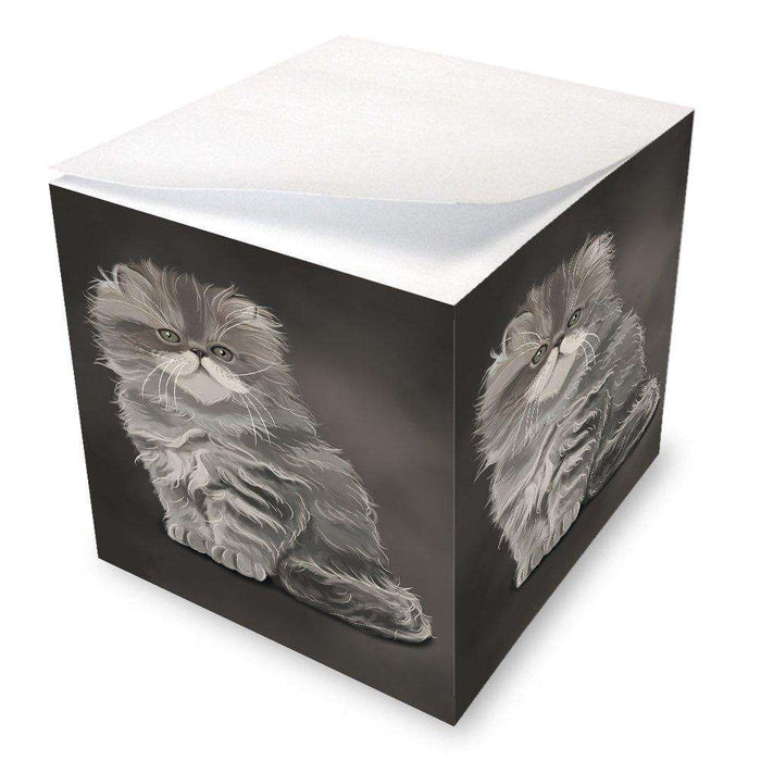 Grey Persian Cat Note Cube