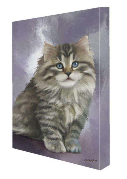 Grey Persian Cat Painting Printed on Canvas Wall Art Signed