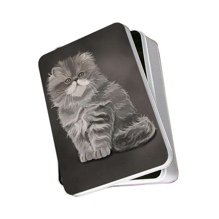 Grey Persian Cat Photo Storage Tin