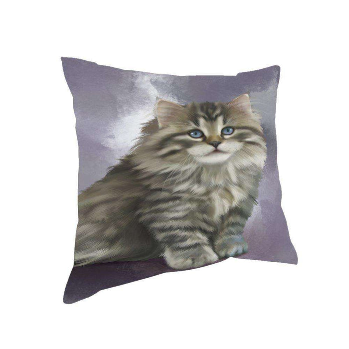 Grey Persian Cat Throw Pillow