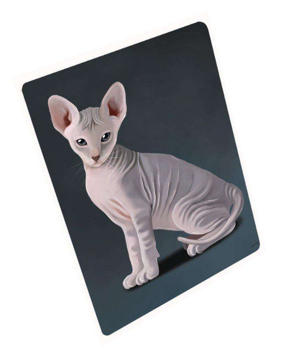 Grey Peterbald Cat Art Portrait Print Woven Throw Sherpa Plush Fleece Blanket