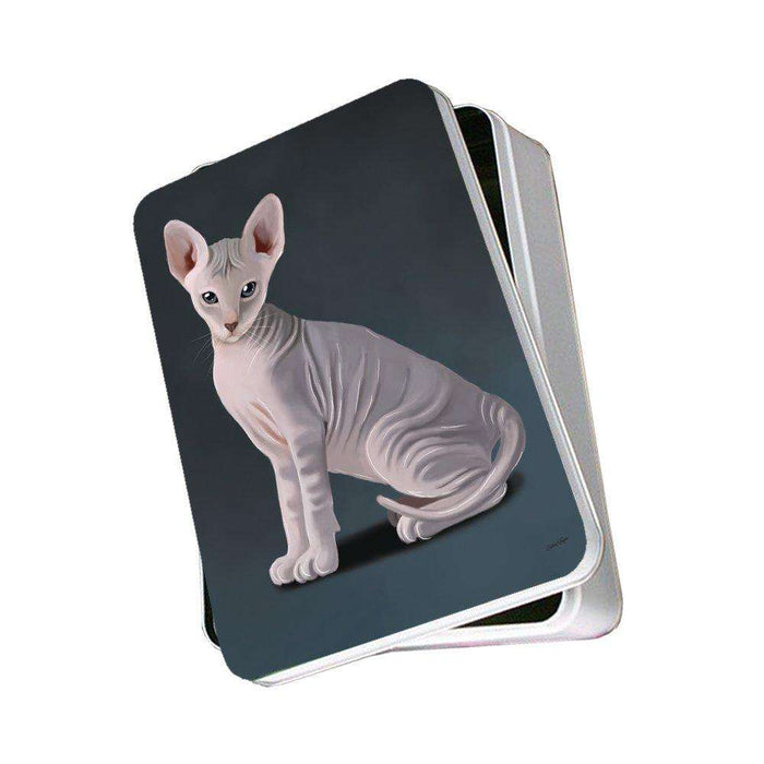 Grey Peterbald Cat Photo Storage Tin