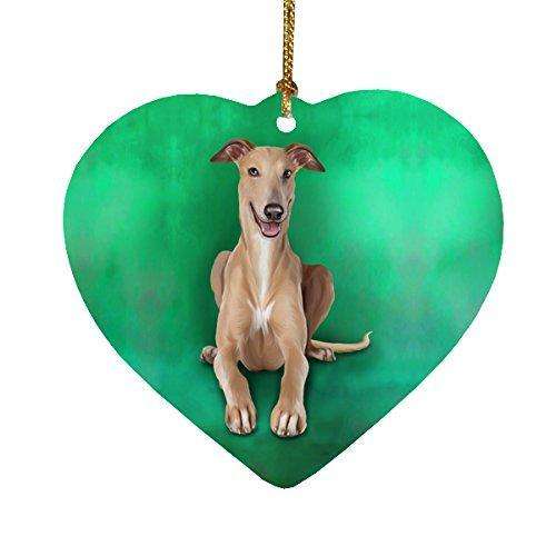 Greyhound Dog Heart Christmas Ornament