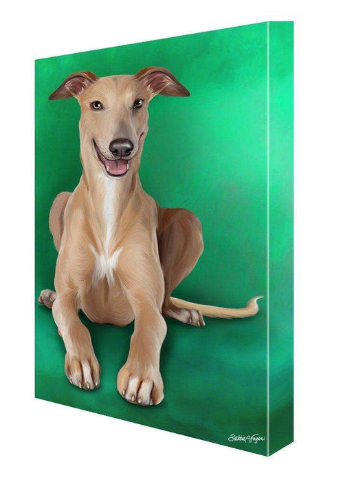 Greyhound Dog Painting Printed on Canvas Wall Art Signed
