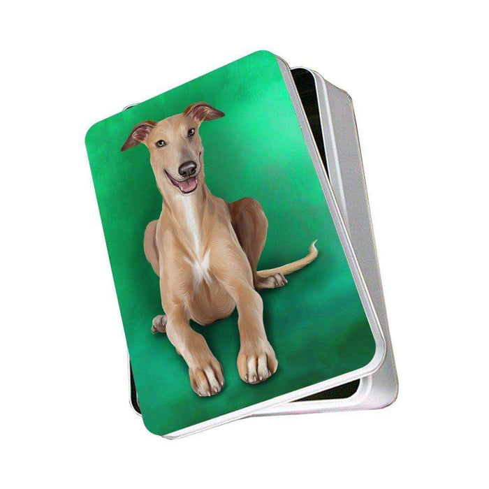 Greyhound Dog Photo Storage Tin