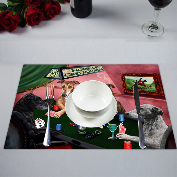 Home of  Greyhound Dogs Playing Poker Placemat