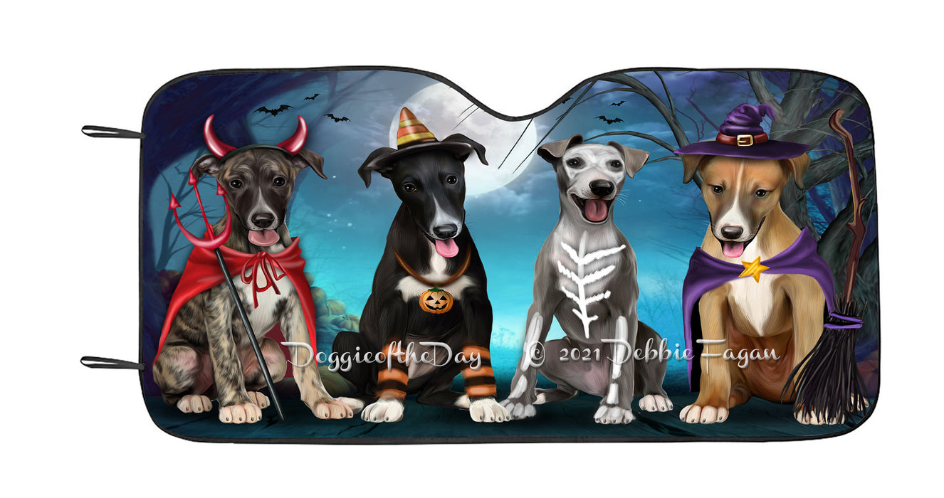 Happy Halloween Trick or Treat Greyhound Dogs Car Sun Shade Cover Curtain
