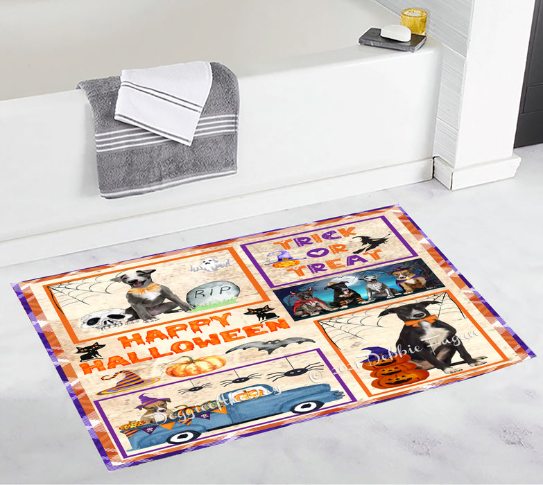 Happy Halloween Trick or Treat Greyhound Dogs Bathroom Rugs with Non Slip Soft Bath Mat for Tub BRUG54703