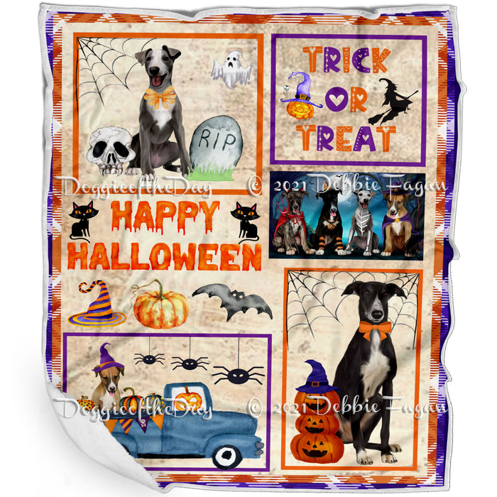 Happy Halloween Trick or Treat Greyhound Dogs Blanket BLNKT143754