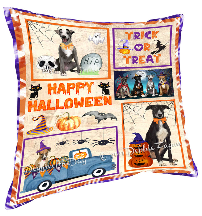 Happy Halloween Trick or Treat Greyhound Dogs Pillow with Top Quality High-Resolution Images - Ultra Soft Pet Pillows for Sleeping - Reversible & Comfort - Ideal Gift for Dog Lover - Cushion for Sofa Couch Bed - 100% Polyester, PILA88273