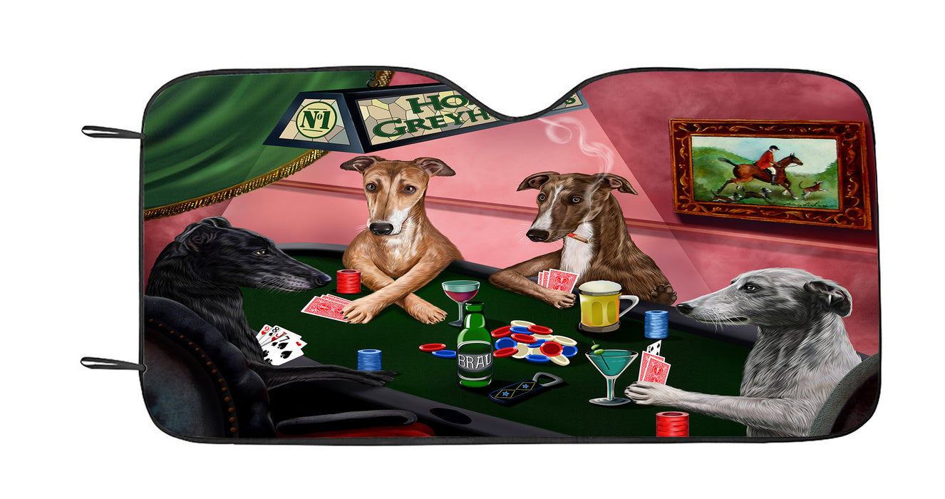 Home of  Greyhound Dogs Playing Poker Car Sun Shade