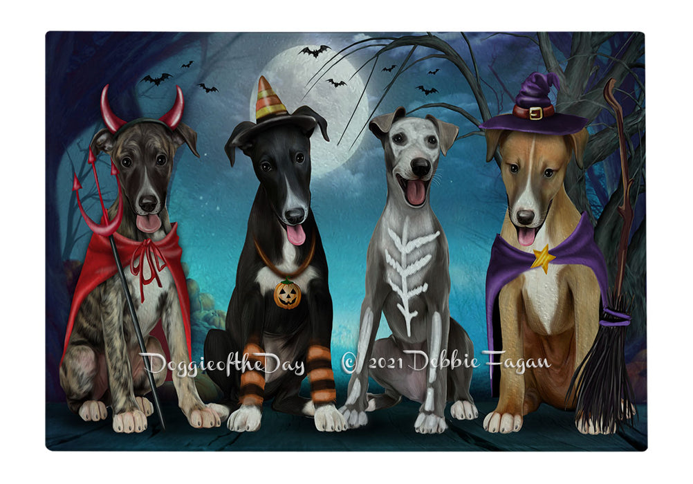 Happy Halloween Trick or Treat Greyhound Dogs Cutting Board - Easy Grip Non-Slip Dishwasher Safe Chopping Board Vegetables C79606