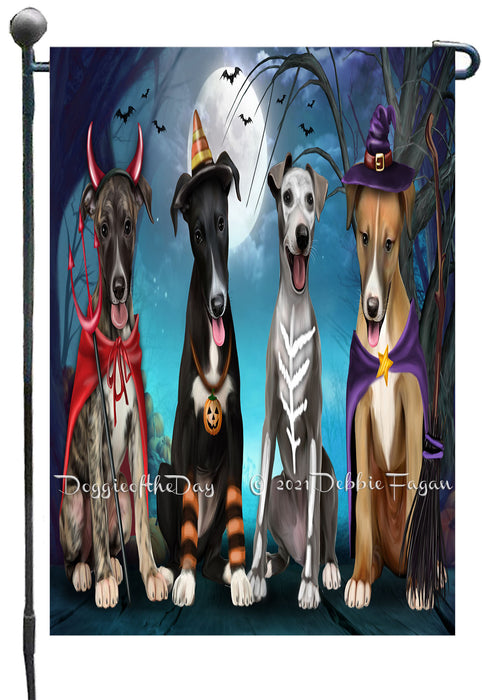 Happy Halloween Trick or Treat Greyhound Dogs Garden Flags- Outdoor Double Sided Garden Yard Porch Lawn Spring Decorative Vertical Home Flags 12 1/2"w x 18"h