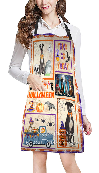 Happy Halloween Trick or Treat Greyhound Dogs Cooking Kitchen Adjustable Apron Apron49326