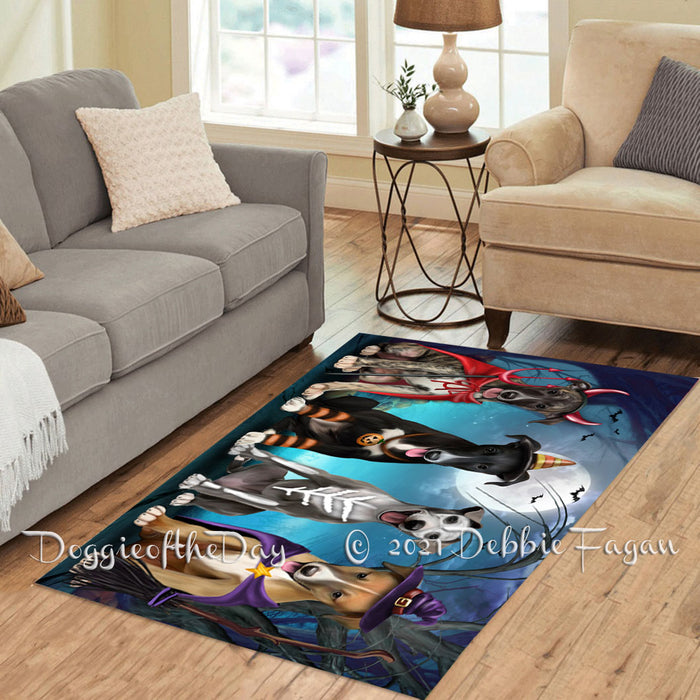 Happy Halloween Trick or Treat Greyhound Dogs Polyester Living Room Carpet Area Rug ARUG66271