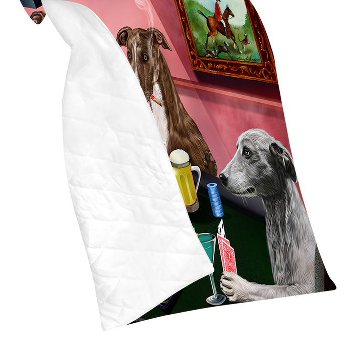 Home of  Greyhound Dogs Playing Poker Quilt