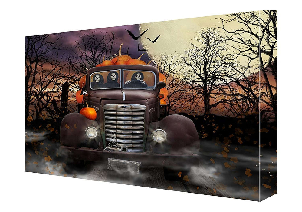 Halloween Ghoulies and Pumpkins Canvas 11 x 14