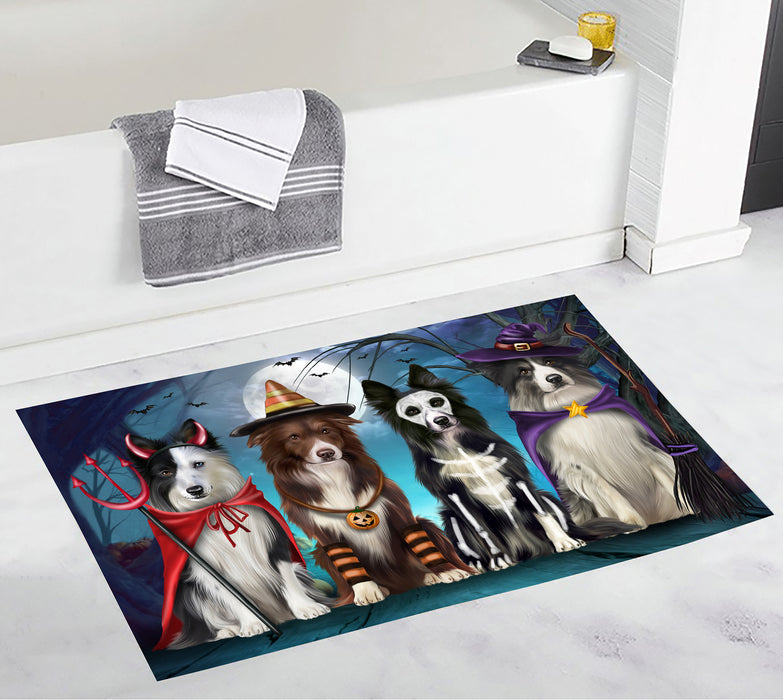 Halloween Trick or Teat Border Collie Dogs Bath Mat