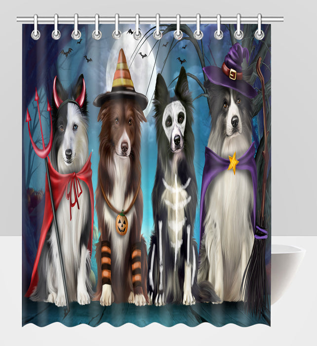 Halloween Trick or Teat Border Collie Dogs Shower Curtain