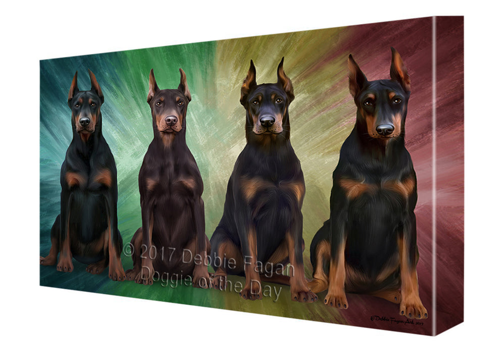 4 Doberman Pinschers Dog Canvas Wall Art CVSA50097