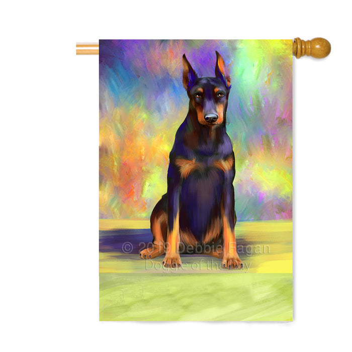 Personalized Paradise Wave Doberman Pinscher Dog Custom House Flag FLG-DOTD-A60101