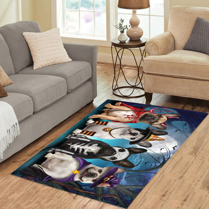 Halloween Trick or Teat French Bulldogs Area Rug