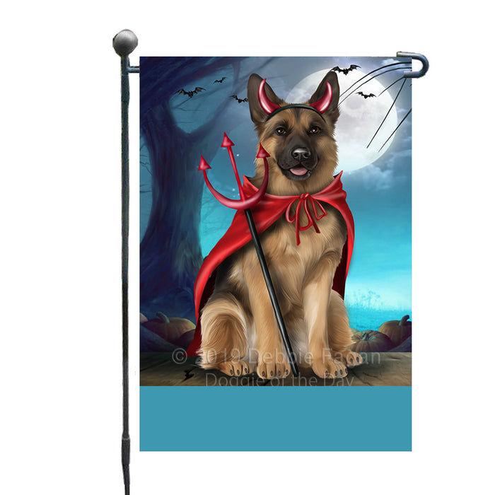 Personalized Happy Halloween Trick or Treat German Shepherd Dog Devil Custom Garden Flag GFLG64466