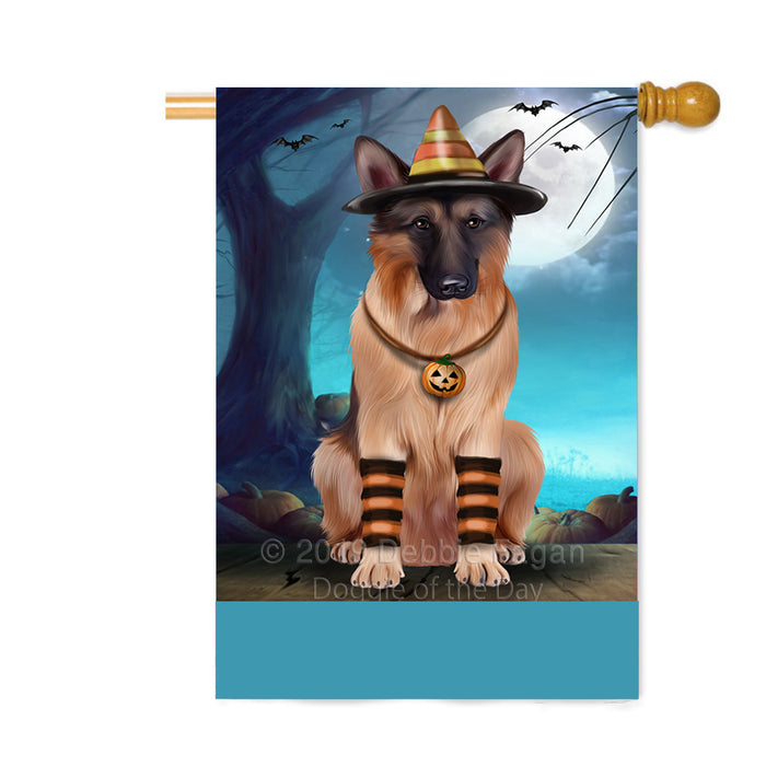 Personalized Happy Halloween Trick or Treat German Shepherd Dog Candy Corn Custom House Flag FLG64102