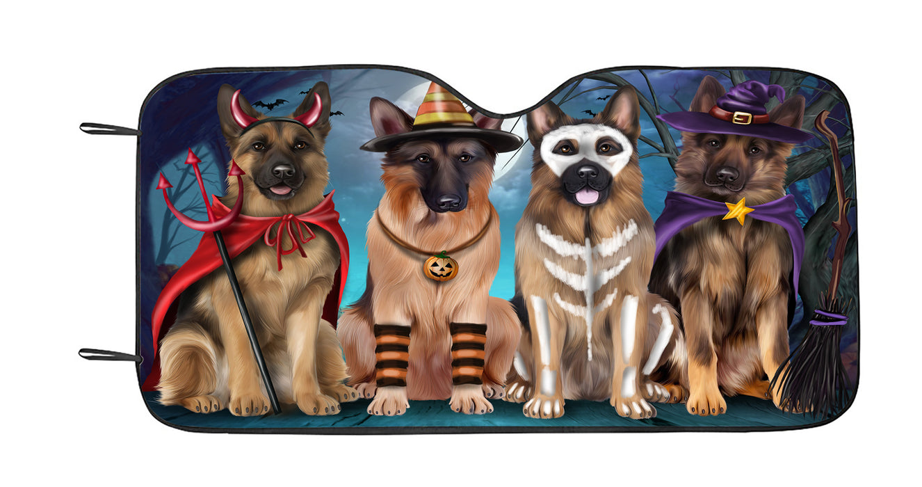 Halloween Trick or Teat German Shepherd Dogs Car Sun Shade