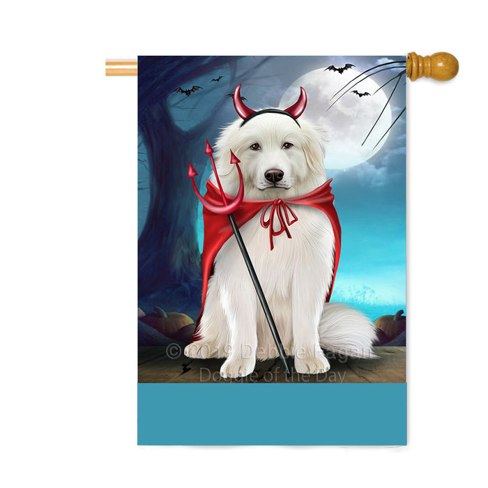 Personalized Happy Halloween Trick or Treat Great Pyrenees Dog Devil Custom House Flag FLG64159