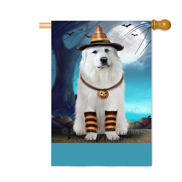 Personalized Happy Halloween Trick or Treat Great Pyrenees Dog Candy Corn Custom House Flag FLG64104