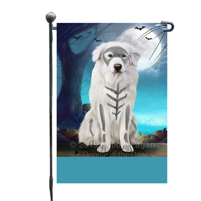 Personalized Happy Halloween Trick or Treat Great Pyrenees Dog Skeleton Custom Garden Flag GFLG64523