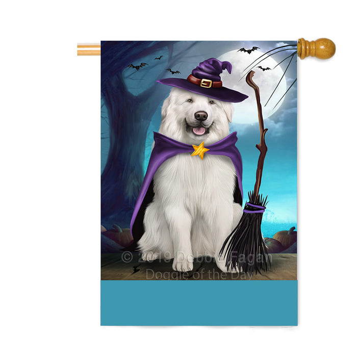 Personalized Happy Halloween Trick or Treat Great Pyrenees Dog Witch Custom House Flag FLG64269