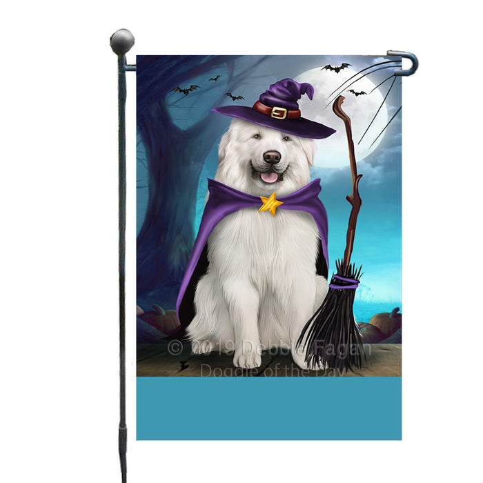 Personalized Happy Halloween Trick or Treat Great Pyrenees Dog Witch Custom Garden Flag GFLG64578