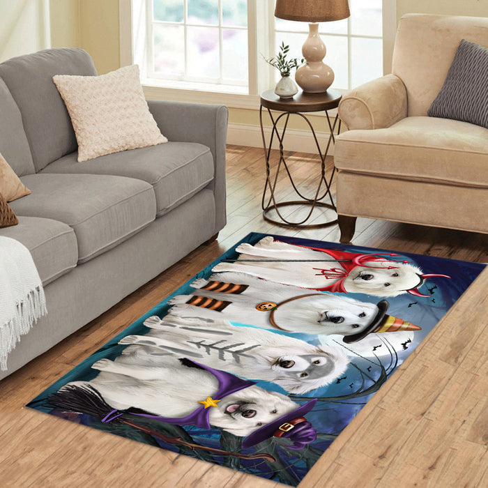 Halloween Trick or Teat Great Pyrenees Dogs Area Rug