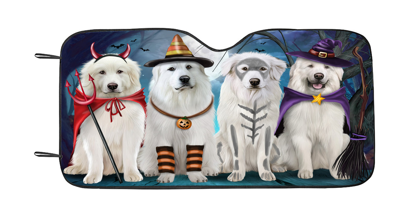 Halloween Trick or Teat Great Pyrenees Dogs Car Sun Shade