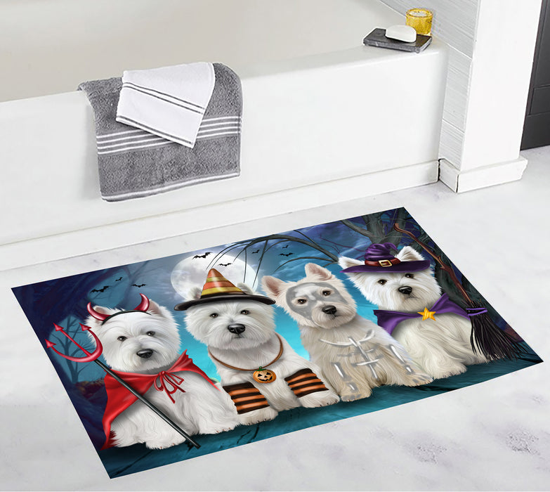 Halloween Trick or Teat Highland Terrier Bath Mat