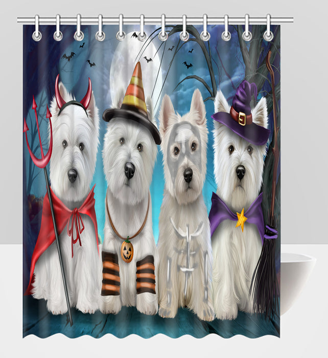 Halloween Trick or Teat Highland Terrier Shower Curtain