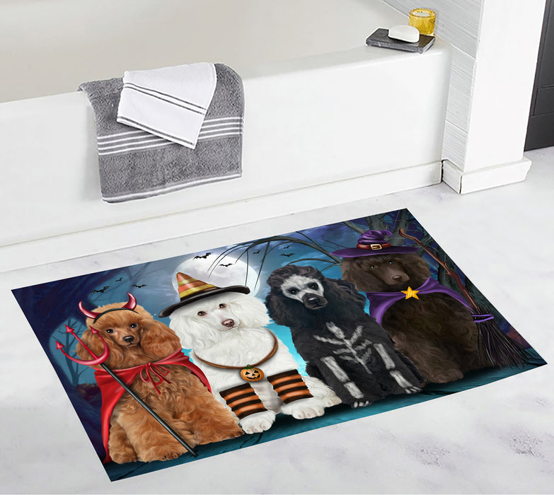 Halloween Trick or Teat Poodle Dogs Bath Mat