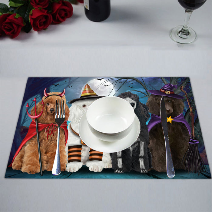 Halloween Trick or Teat Poodle Dogs Placemat