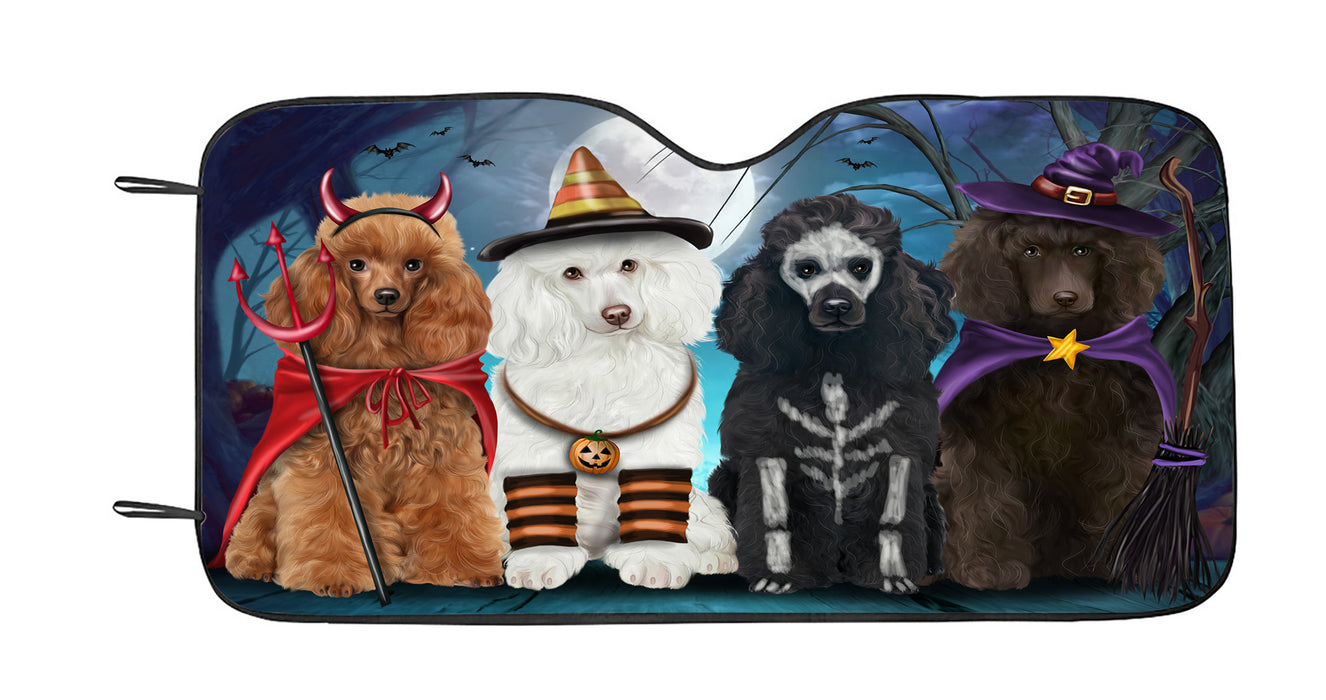 Halloween Trick or Teat Poodle Dogs Car Sun Shade