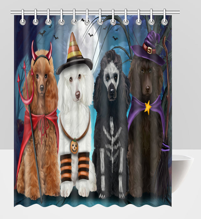 Halloween Trick or Teat Poodle Dogs Shower Curtain