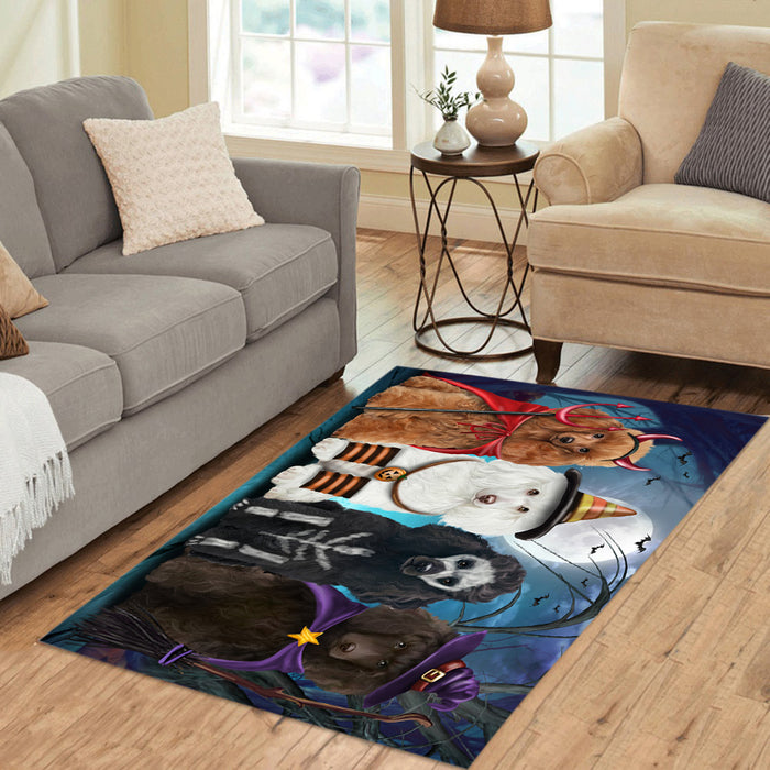 Halloween Trick or Teat Poodle Dogs Area Rug