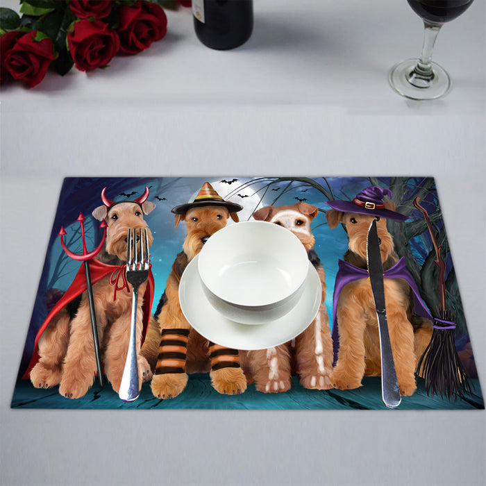 Halloween Trick or Teat Airedale Dogs Placemat