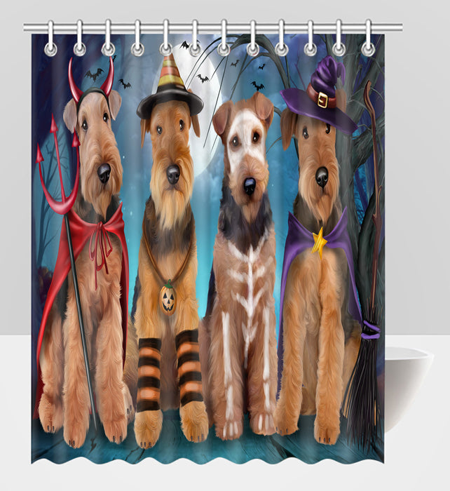 Halloween Trick or Teat Airedale Dogs Shower Curtain